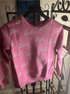 Barbie Pink All-Over Logo Sweatshirt
